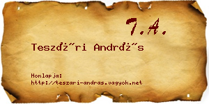 Teszári András névjegykártya